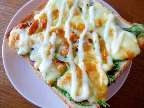 朝食に！簡単！水菜でチーズトースト